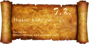 Thaisz Klára névjegykártya